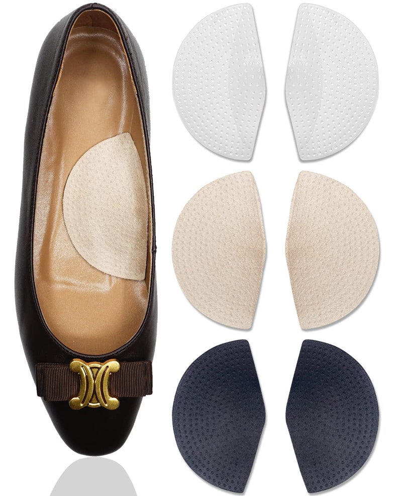 أحذية دعم قوس القدم من دكتور فوت لقدم مسطحة، إدخالات قوس جل لالتهاب اللفافة الأخمصية، وسادة قوس لاصقة لتخفيف الضغط وآلام القدم 3 أزواج شفاف أسود بيج 3 عد 1 حزمة